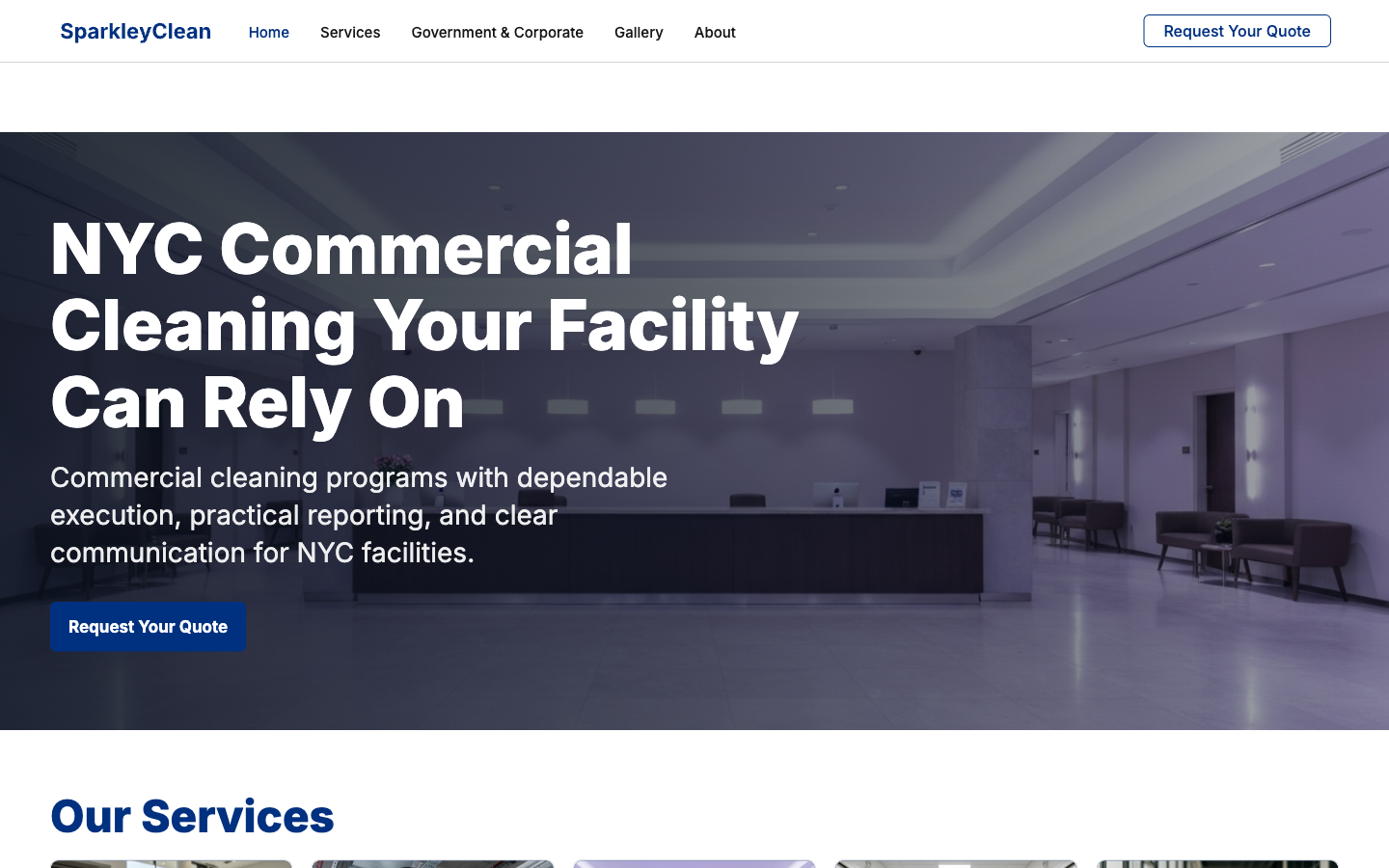 SparkleyClean homepage screenshot